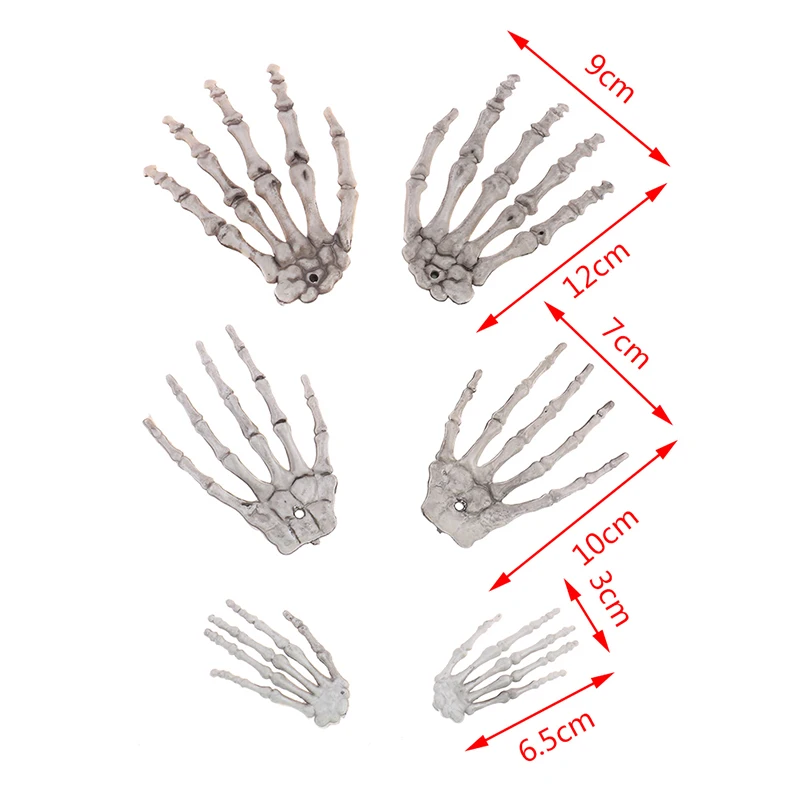 Комплект из 2 предметов скелет череп на Хэллоуин человеческой руки кости ужас для взрослых страшно Опора