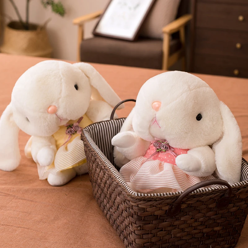 

17/25/40CM New Creative Cartoon Cute Plush Lop-eared Rabbit Doll Kawaii Dress Bunny Toy Home Decoration Holiday Gift