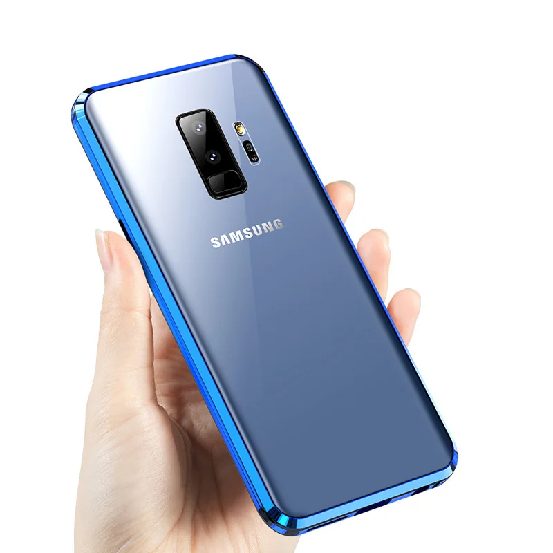 Для samsung Galaxy S9 S8 Plus Note9 чехол магнитное защитное закаленное стекло анти шпион 360