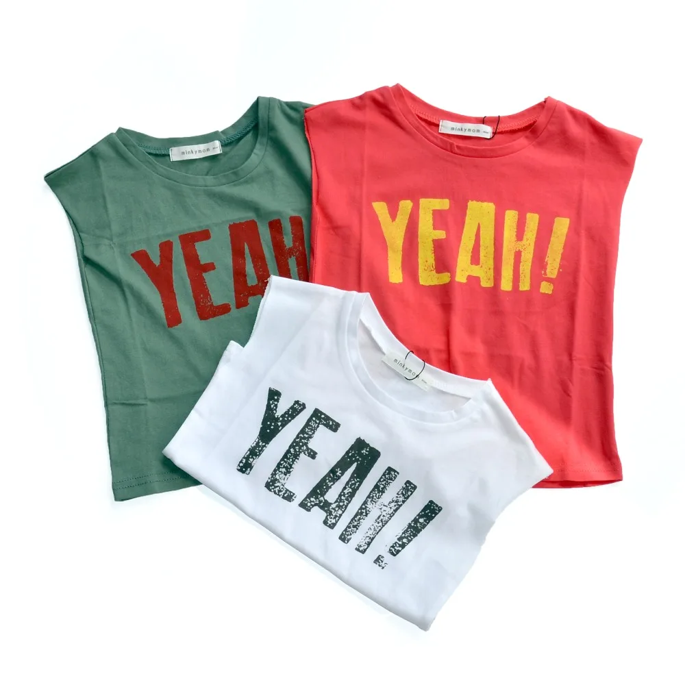 Детские летние хлопковые футболки для мальчиков и девочек с буквенным