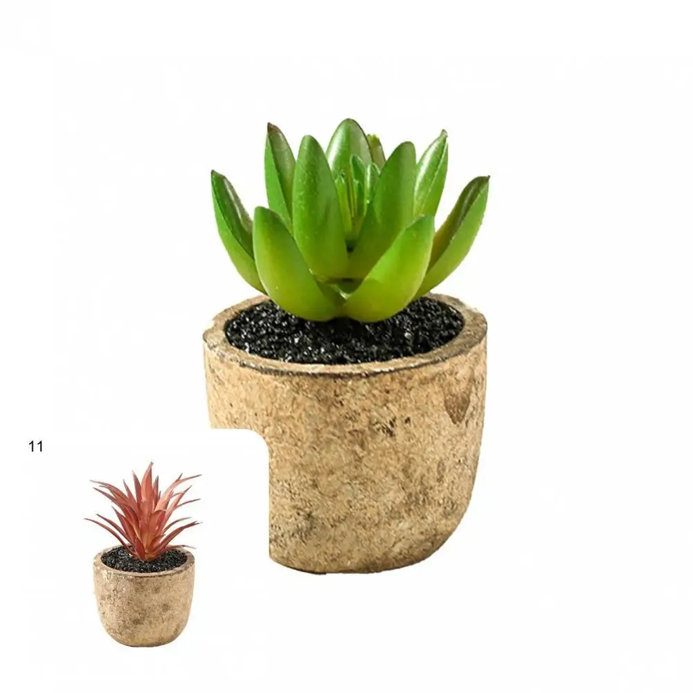 

Potted Plant Long Lifespan Attractive No Watering Small Decorative Green Artificial Succulent Potted