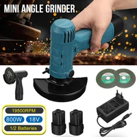 18v mini angle grinder machine power tool 19500 rpm grinding cutting metal wood brushless cordless cutter with lithium battery