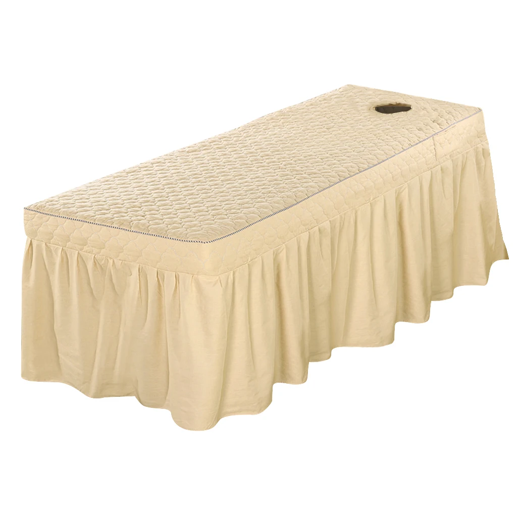 Beige Косметическое покрывало для лица, массажный стол, юбка, хлопок, балдахин, для квадратной головы, косметические кровати-190x70 см - Цвет: Beige