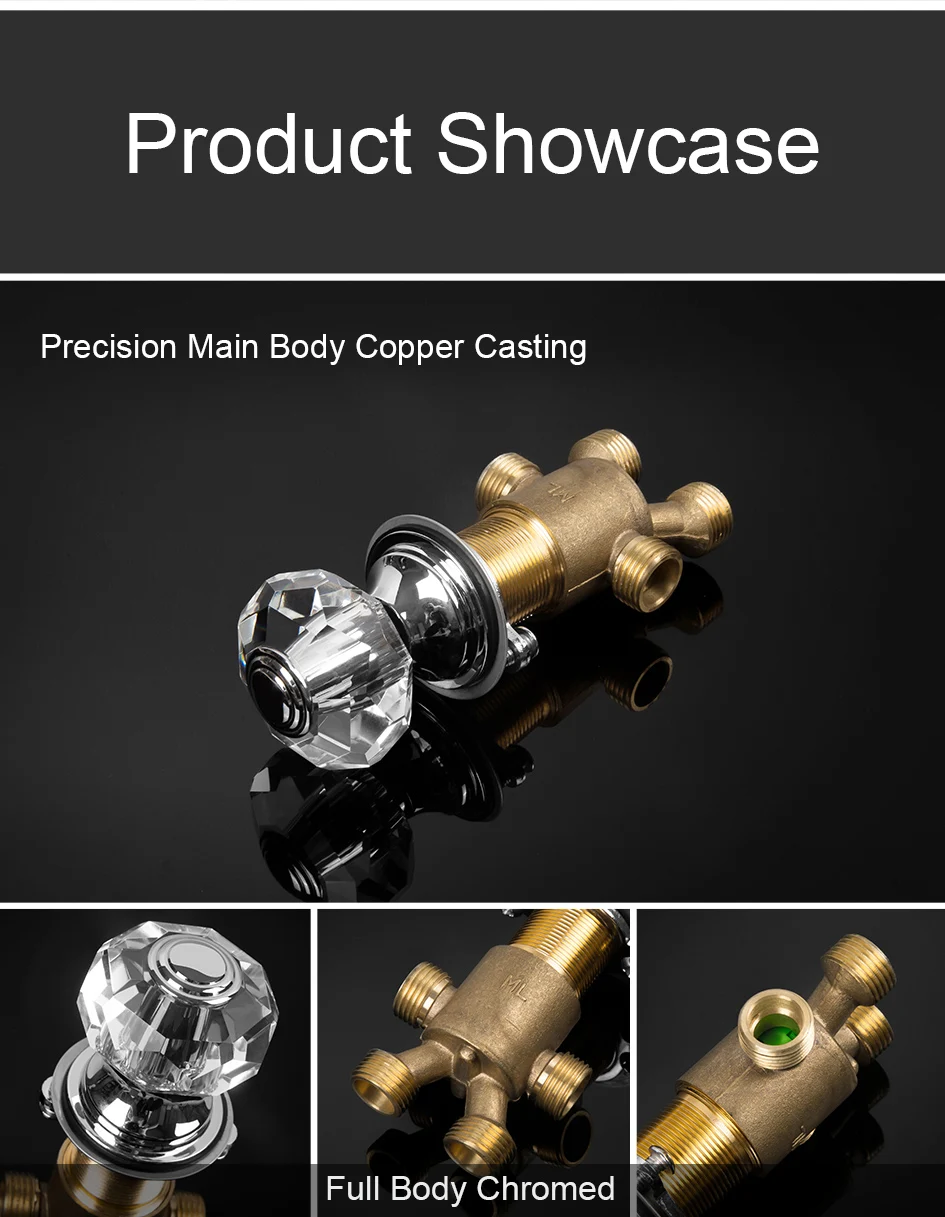 Латунный Смеситель для массажной ванны с хрустальной ручкой кран холодной и