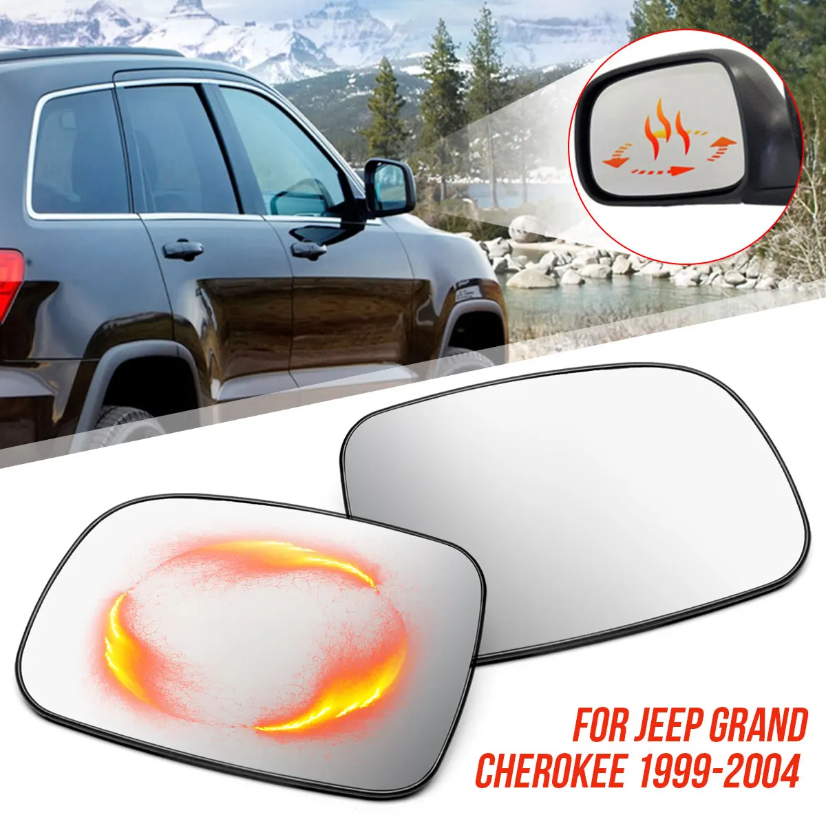 Зеркало заднего вида для Jeep Grand Cherokee с функцией подогрева левый и правый|Зеркала