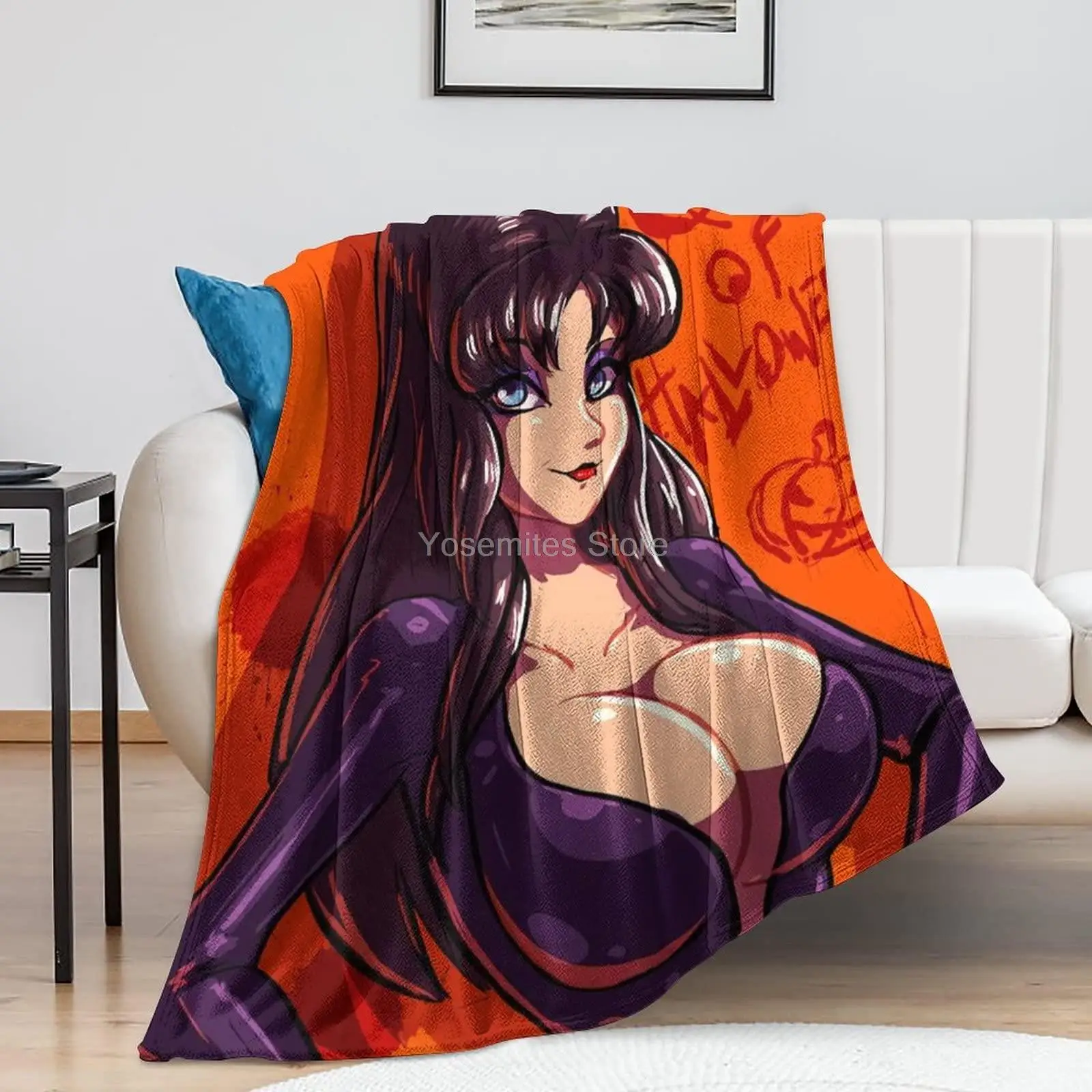Rnnwosio Elvira Mistress of Dark Super Soft Anti-Swelling Blanket Japanese Animation Art Warm and Comfortable Home Decoration Gi | Дом и сад