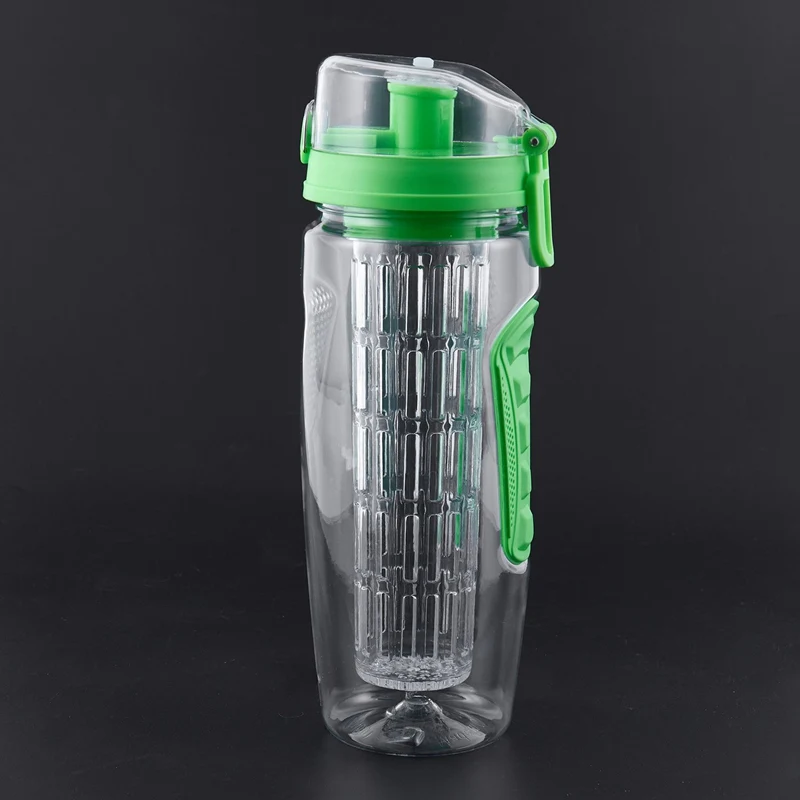 1000ml/32oz Fruit Infusing Infuser Water Bottle Lemon Portable Climbing Camp Bottles Detox Health BPA Free Green | Спорт и
