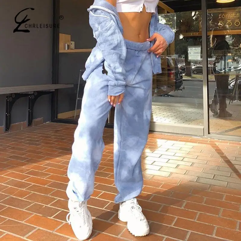 Модные спортивные штаны для женщин свободные уличные джоггеры женские синие