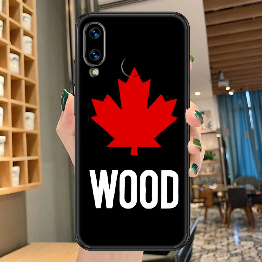 

Italy Brand DSQ2 Maple leaf Phone case For Huawei Honor 6 7 8 9 10 10i 20 A C X Lite Pro Play black 3D funda painting shell