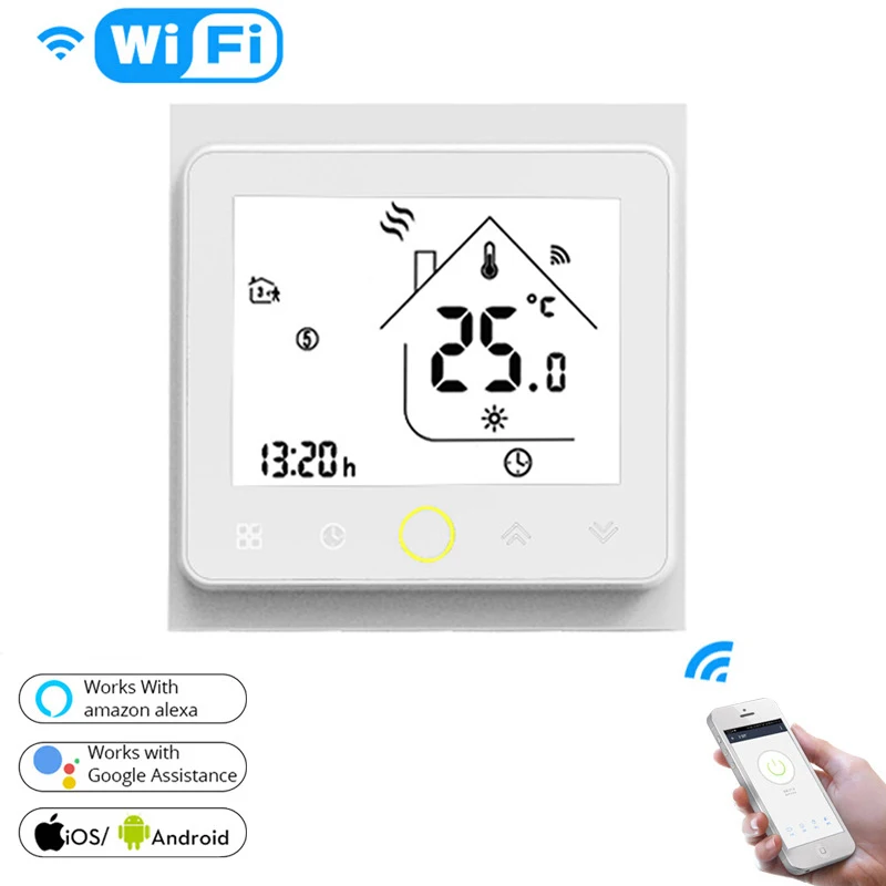 

WiFi Smart Thermostat Temperature Controller for Water / Electric Water Floor Heating / Boiler Amazon Alexa Google Assistance