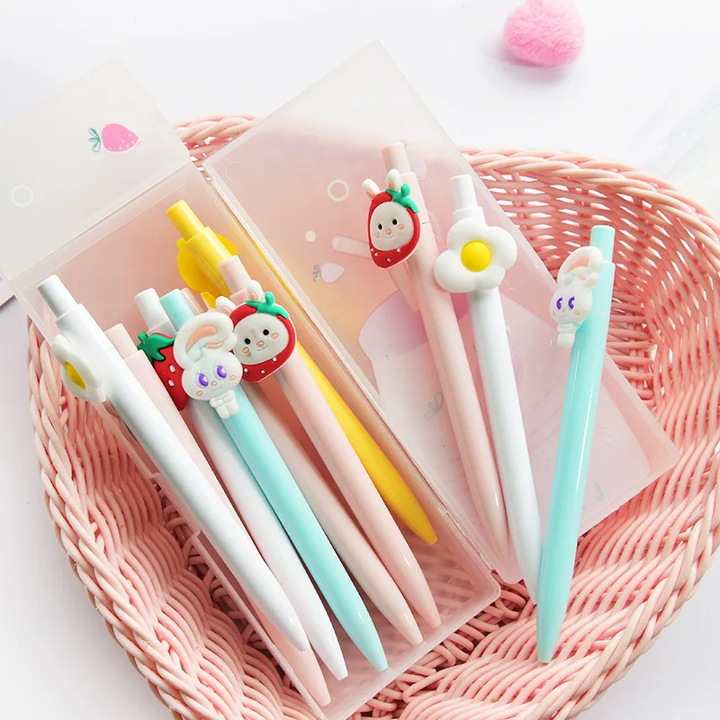 Милая фруктовая гелевая ручка в форме животного клубника кролик единорог утка