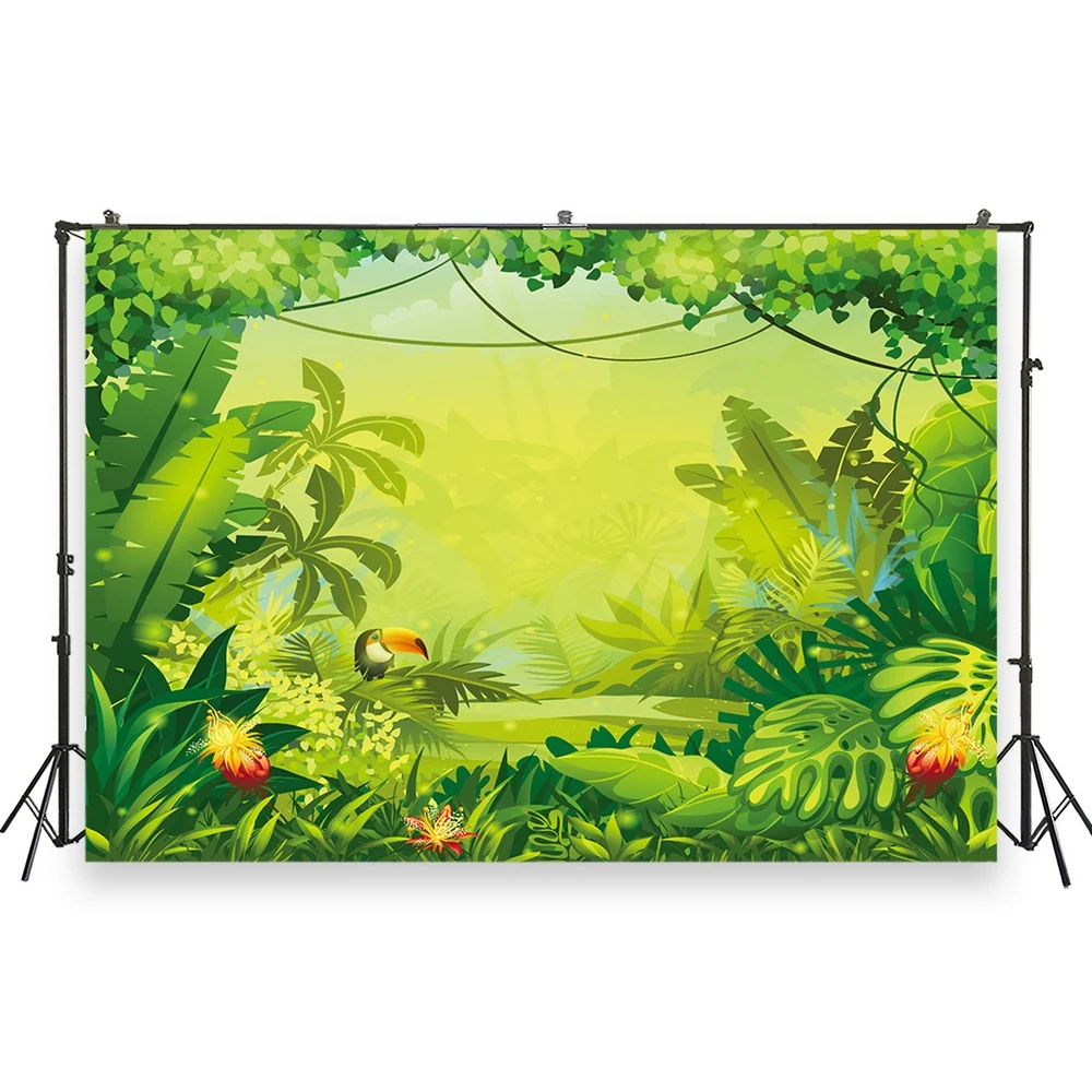 

HUAYI Photo Background Newborns Baby Shower Birthday Party Photography Backdrops Jungle Forest Studio Photobooth BackdropXT-6713