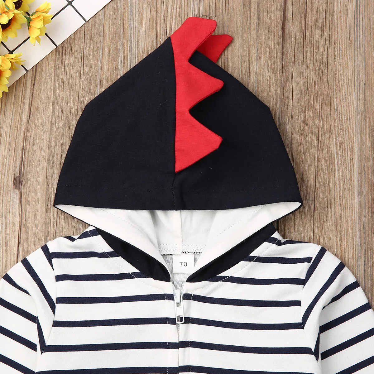 Комбинезон в полоску с капюшоном для мальчиков 0-18 месяцев |