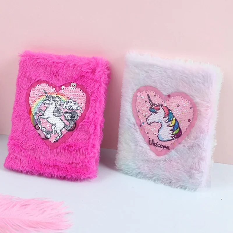 

Colorful Dream Unicorn Plush Notebooks Girls Portable Pocket Diary Planner Notepad Stationery
