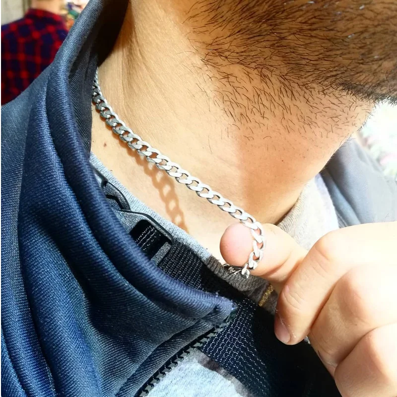 

Cuban Chain Necklace Stainless Steel Punk Choker For Men Hip Hop Necklace Fashion Accessories Jewelry Birthday Gift wholesale