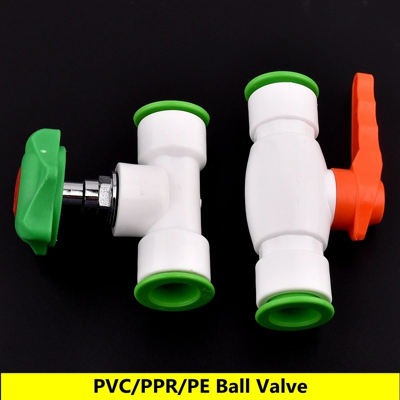 1Pc Hi-quality  Plastic Water Pipe Quick Connector Ball Valve PVC/PPR/PE Pipe Union Joint Garden Irrigation Water Stop Valve