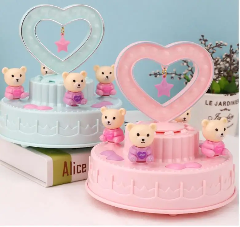 Спиннинг медведь музыкальная шкатулка движение по часовой стрелке украшение для