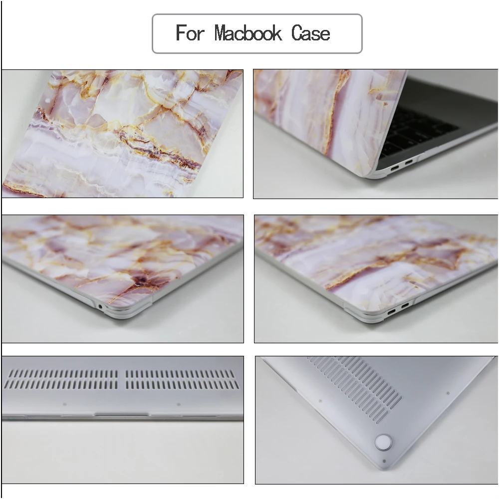 new laptops 2020 case for macbook pro air 13 16 15 12 11 m1 touch id a2337 top 1 marble hard shell cover sleeve accessories free global shipping