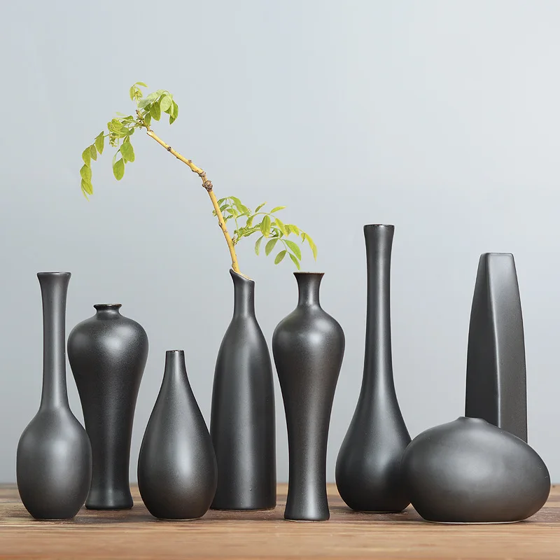

Simple Creative Black Ceramic Vases, Modern Nordic Home Decoration