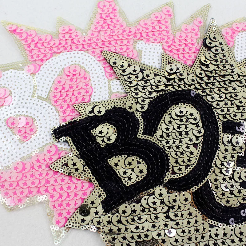 Нашивки с блёстками вышитая одежда нашивки Швейные аксессуары наклейки для