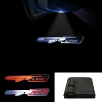 wireless led car door welcome laser gt line logo ghost shadow lights for kia forte ceed cerato rio k5 optima picanto peugeot