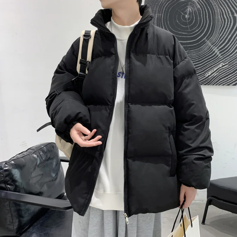 

Men's jackets men's autumn and winter thick warm cotton clothing all-match casual jacket stand collar zipper