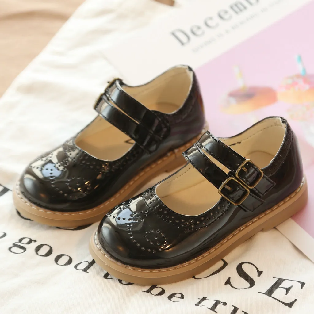 

Spring Autumn Princess Shoes Baby Girls Pu Leather Flats Shoe Children Casual Sandals Kid New Fashion Dressing Flats Party Shoes