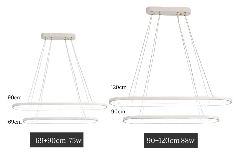 Rectangle Modern Led Pendant Lamps for Living Room Restaurant Bedroom Decorative Pendant Light Lamparas AC85-260V remote control