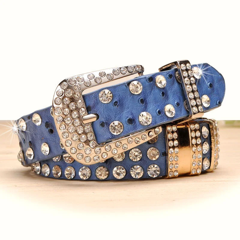 

pin buckle luxury Rhinestones leopard print PU leather belts for women best quality Female strap for jeans women belt