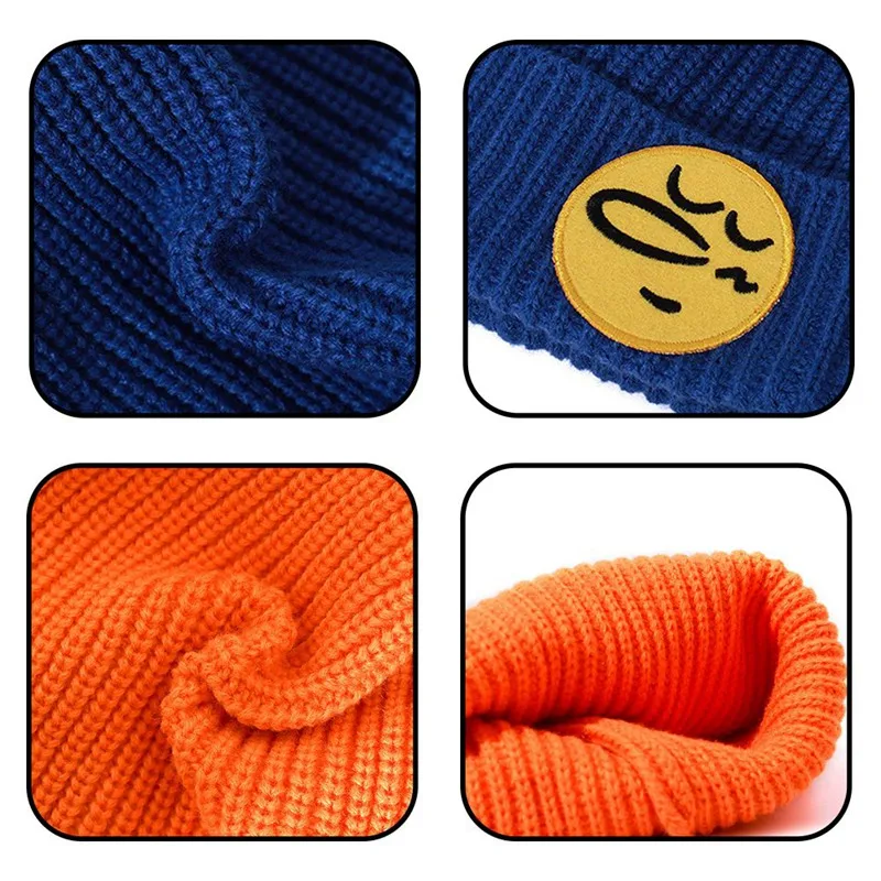 

Embroidery Winter Man Woman Caps Solid Knitted Cute Hat Unisex Blends Soft Warm Beanie Girls Boys Bonnet Cap