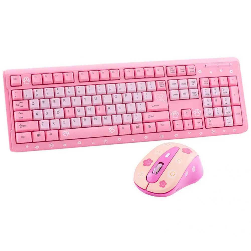 Компьютерная клавиатура, милая портативная Удобная Бесшумная USB-мышь для ноутбука, Офисная Проводная клавиатура, компьютерная клавиатура, 1...