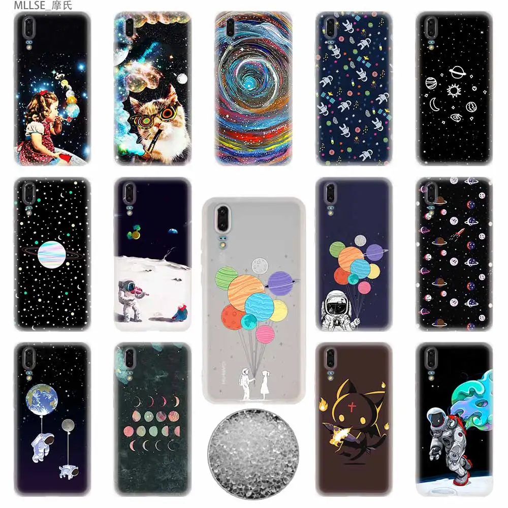 Чехол для телефона из ТПУ с изображением таинственной Луны девушки кота мягкие