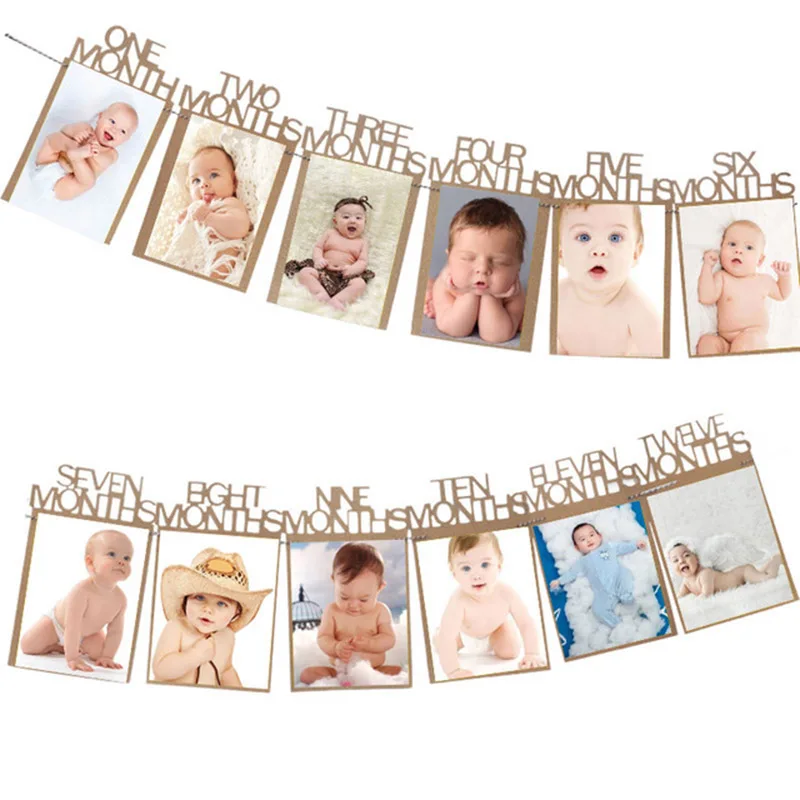 1-12 month frame WEIGAO 1 шт. 1 2 3 шапки ко дню рождения цветок корона 1-й День рождения шапка новорожденного ребенка ободок для дня рождения 1 год День рождения украшения - Цвет: 1-12 month frame