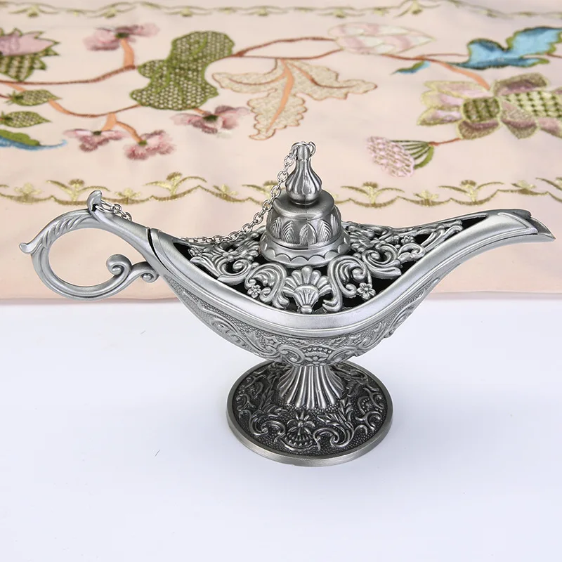 Middle East Aladin Lamp Figurine Magic Lamp Teapot Arab Home Decoration Accessories Gold Plated Enamel Metal Lamp Ornament
