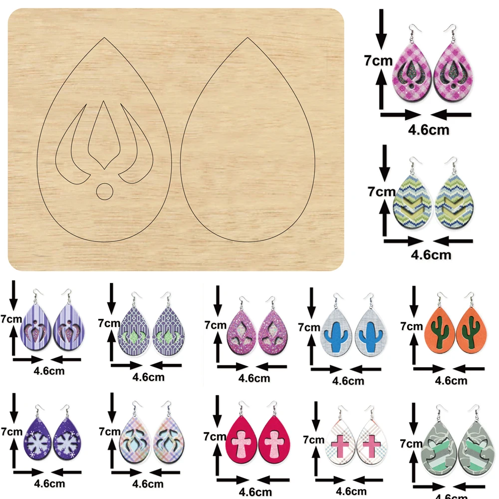 

Крест кактус Снежинка капли воды серьги резки 2020 Новый высечки и деревянные штампы подходит для общих высечки машины