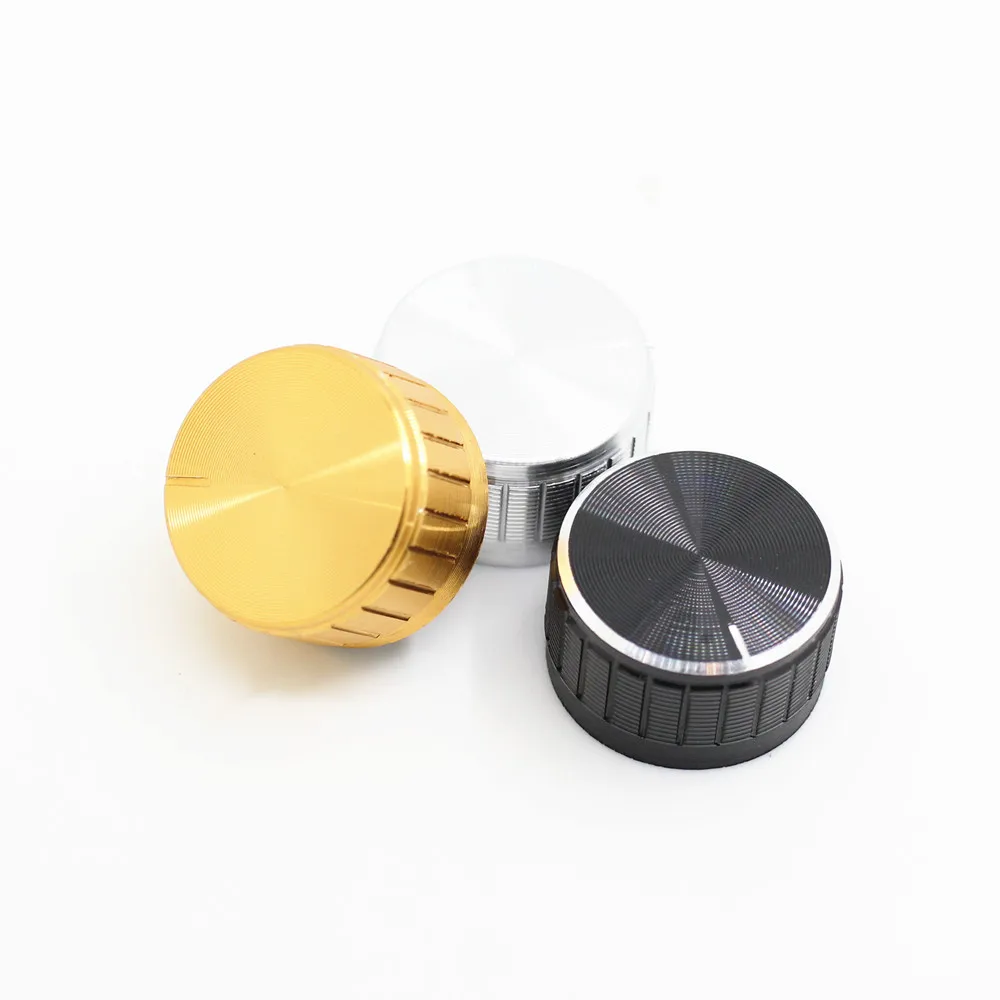 

30x17mm WH148 potentiometer knob Encoder audio button switch cap, Aluminum Metal Knobs Kit Gold Silver Black Knurled Shaft 6mm