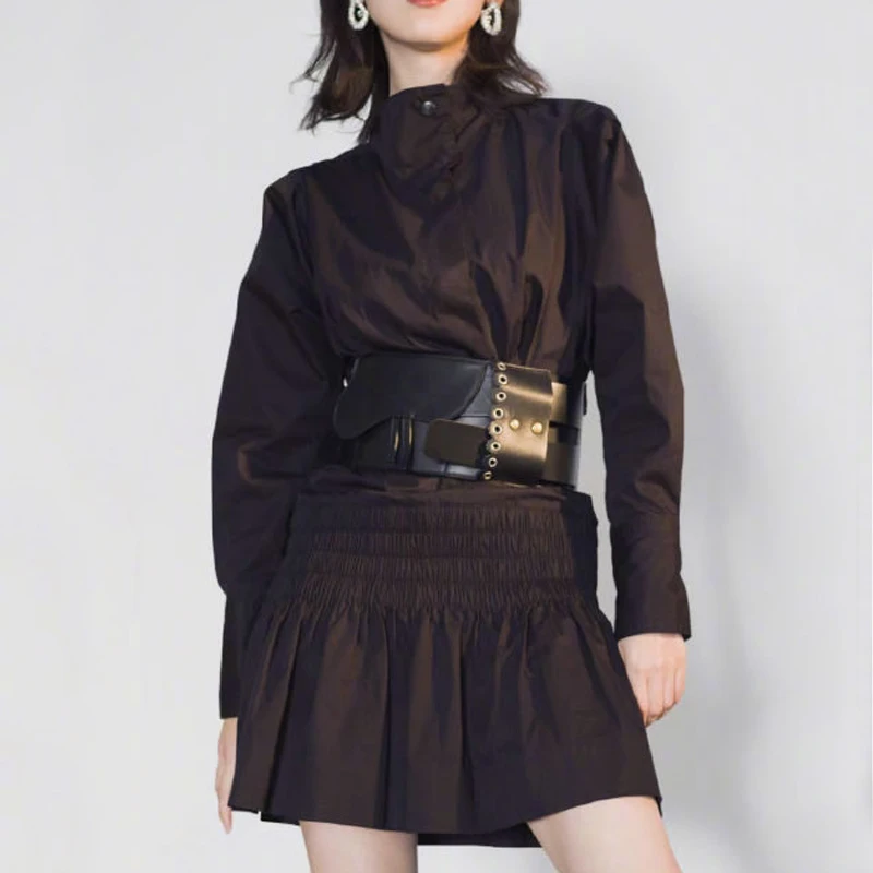 Ремень в стиле панк с двойной пряжкой широкий металлический пояс хип-хоп