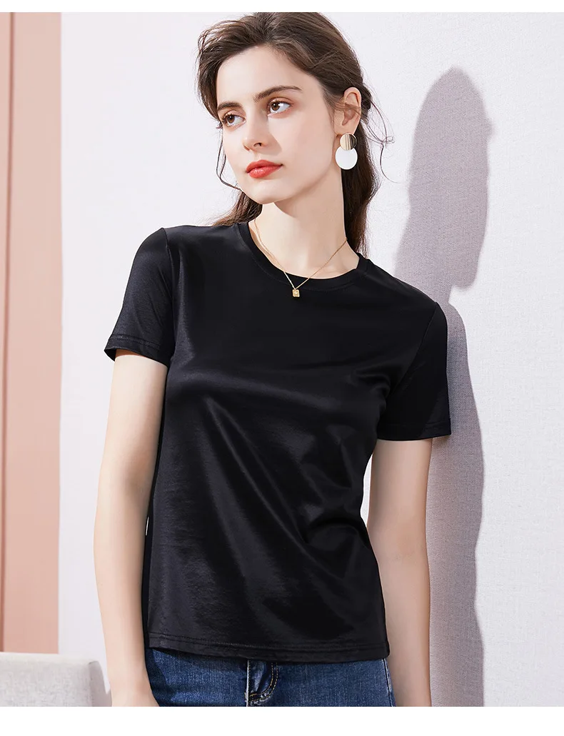 

Fashion sky blue Women Tops T-shirts Female 2019 Summer