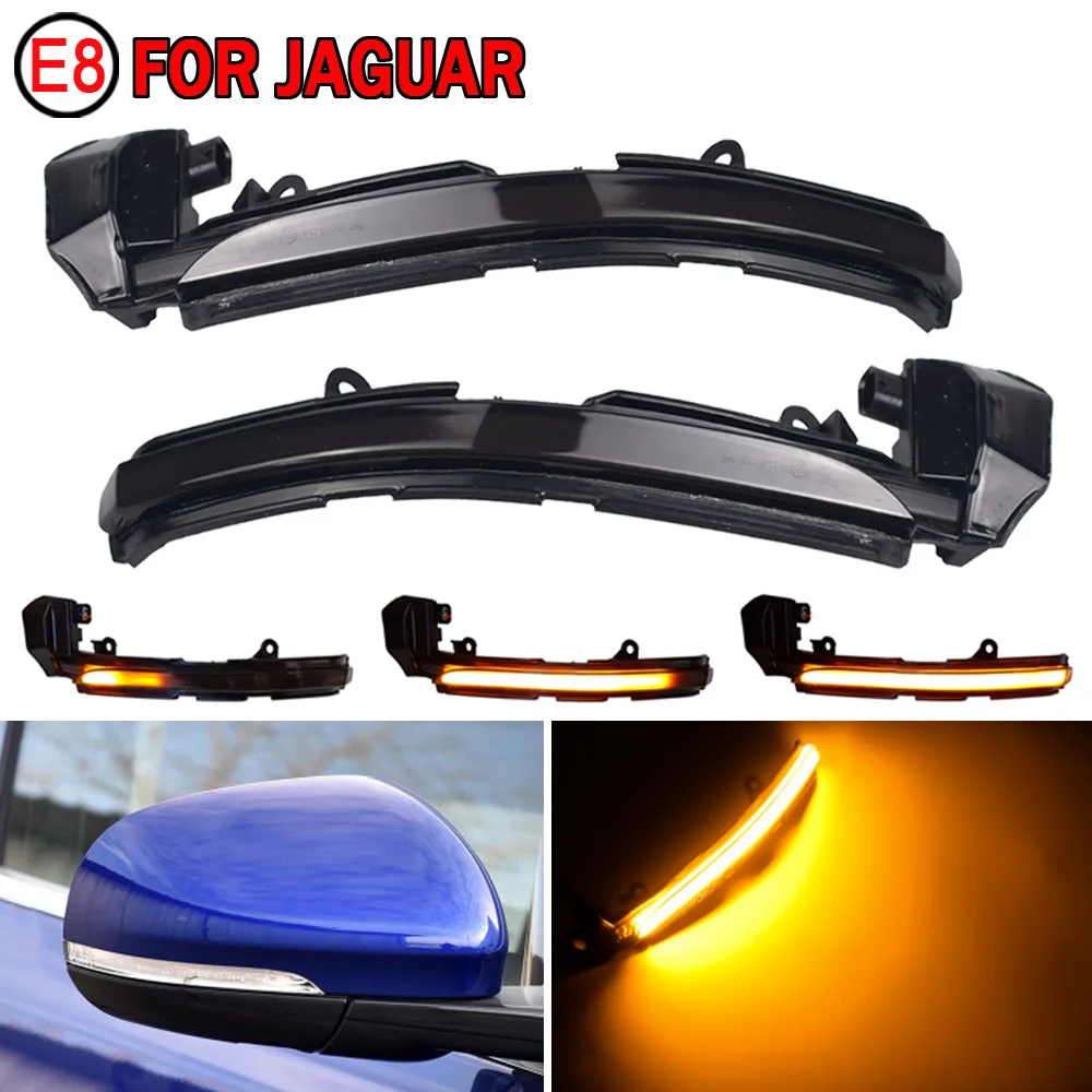 

2pcs Side Mirror indicator Dynamic Sequential Flowing LED Turn Signal Light For Jaguar XE XF XJ F-TYPE XK XKR I-PACE X250 X260
