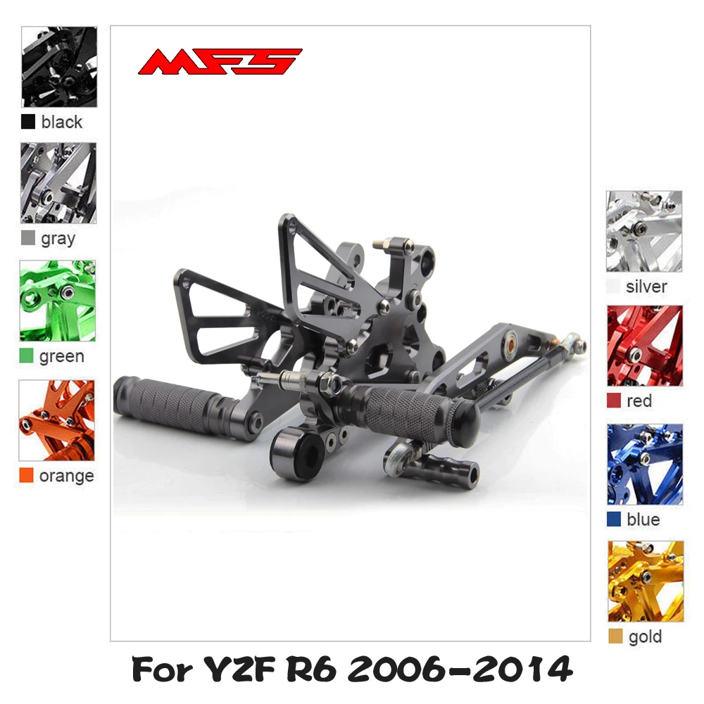 Регулируемые подножки для мотоцикла MFS Yamaha YZF R6 2006 2007 2008 2009 2010 2011 2012 2013 2014|Подставки