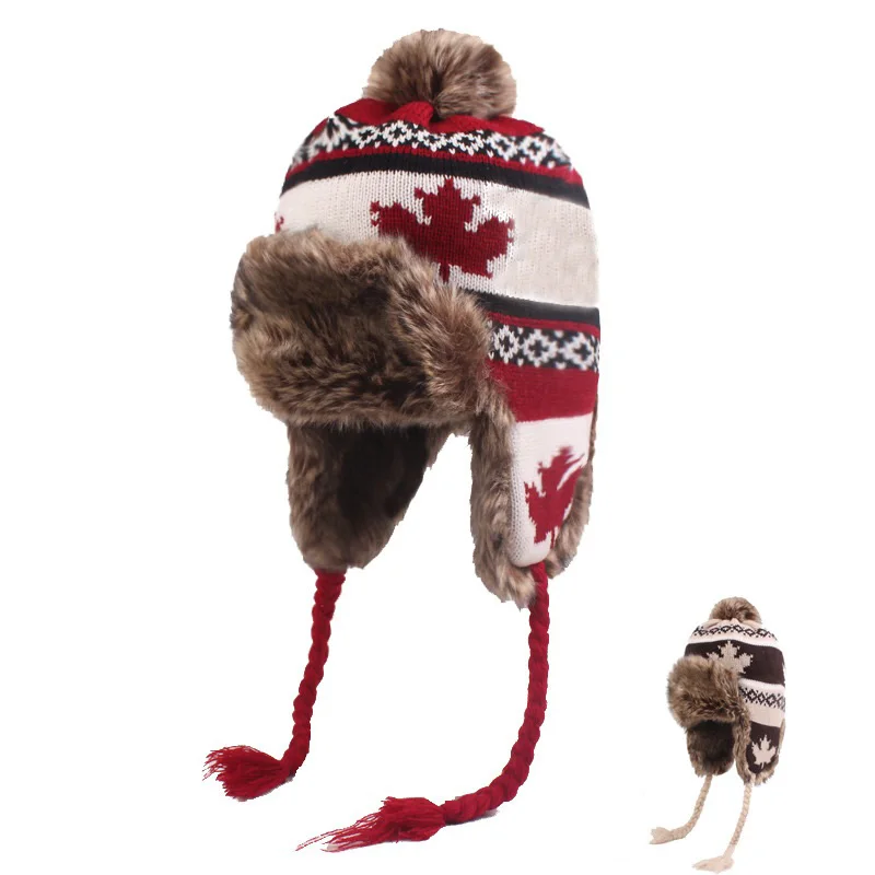 Maple Leaves Earmuffs Cap Lei Feng Hat Outdoors Knitting Wool | Аксессуары для одежды