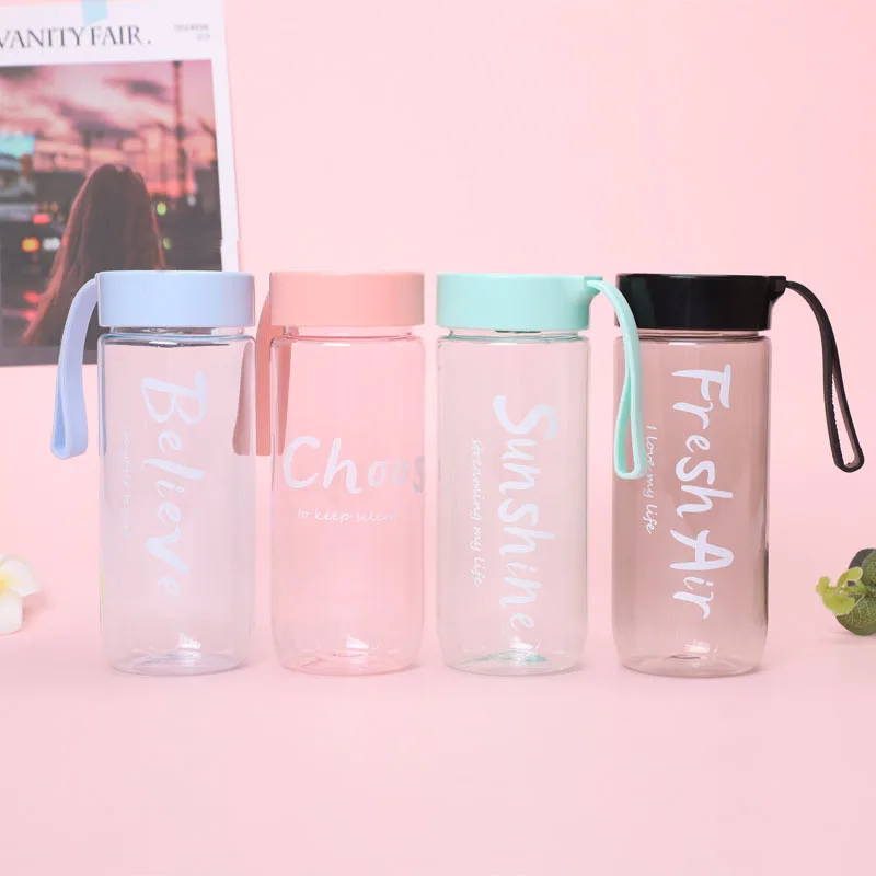Новые рекламные пластиковые чашки милые портативные бутылки для воды спортивные