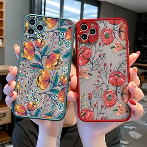 flower bud phone case for iphone 11 12 13 pro max for iphone x xs max xr 6s 7 8 plus se 2 back hard shockproof cover funda shell free global shipping