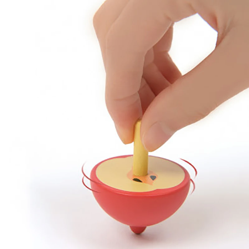 Детские деревянные игрушки с фруктами цветные мини спиннинговые топы забавные