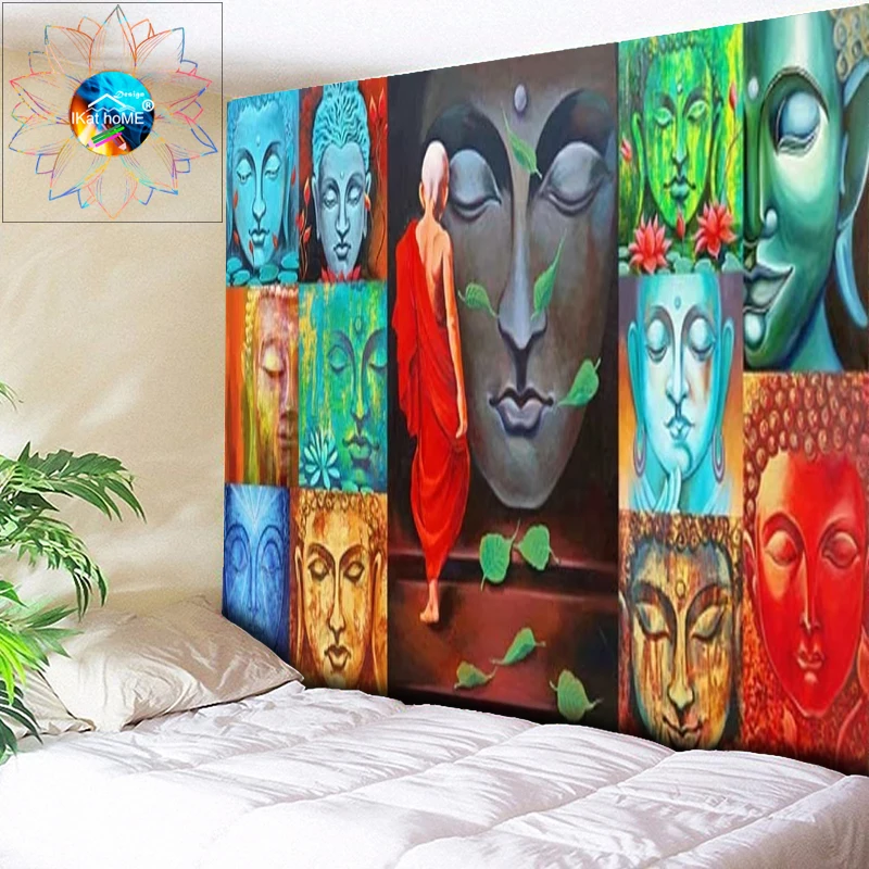 

Indian Buddha Tapestry Wall Hanging Hippie Psychedelic Mandala Tapestry Bohemia Dorm Decor Wall Cloth Bedspread Gobelin Art