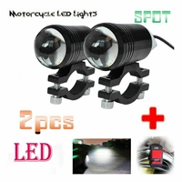 2pcs bright motorcycle fog lights led headlight driving spot work lamp switch