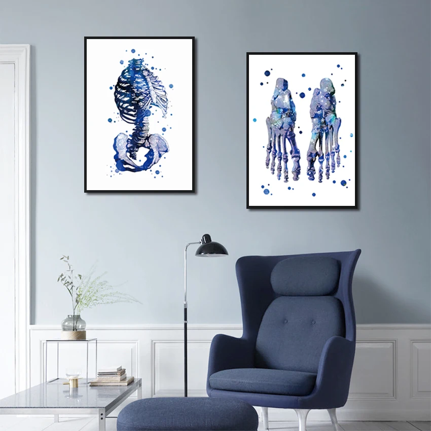 

Canvas Painting Frameless Human Organs Skull Waterproof Ink Painting Modern Medical Student Dormitory Decoration Poster
