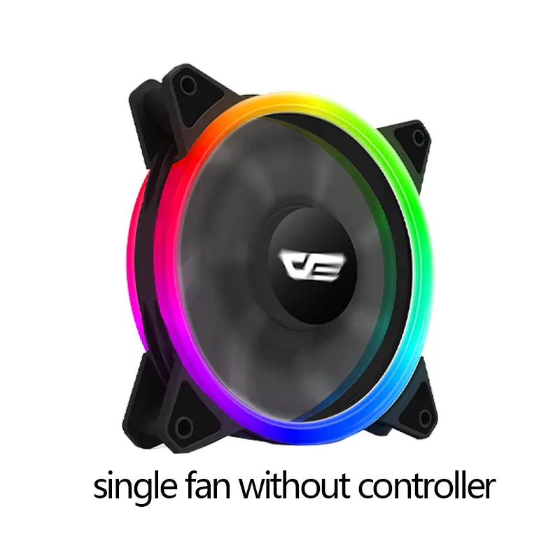 single fan Aigo кулер DR12Pro куллер радиатор ПК кулер RGB120 мм вентилятор регулировка скорости светодиодный для пк вентилятор тихий AURA синхронизация Cpu кулер для корпуса охлаждения Компьютерный Вентилятор для компьютера - Цвет лезвия: single fan