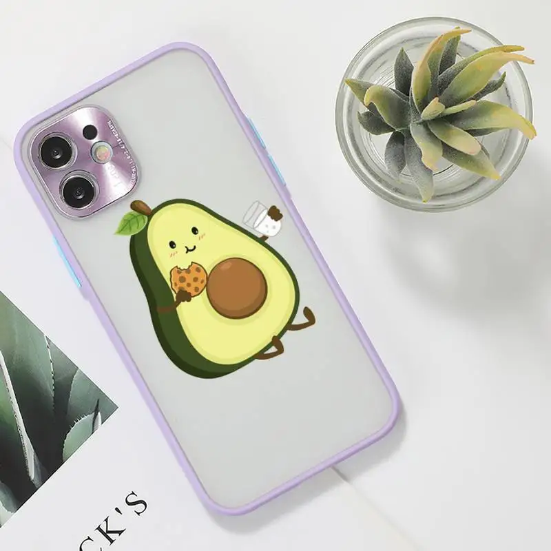 

Avocado Phone Case purple matte transparent For iPhone 7 8 x xs xr 11 12 pro plus max mini Clear Funda