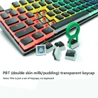 Набор клавиш ZUOYA PBT с двойной подсветкой, Набор колпачков для ключей с съемником для игровой клавиатуры сделай сам Cherry MX, механическая, чернаябелая